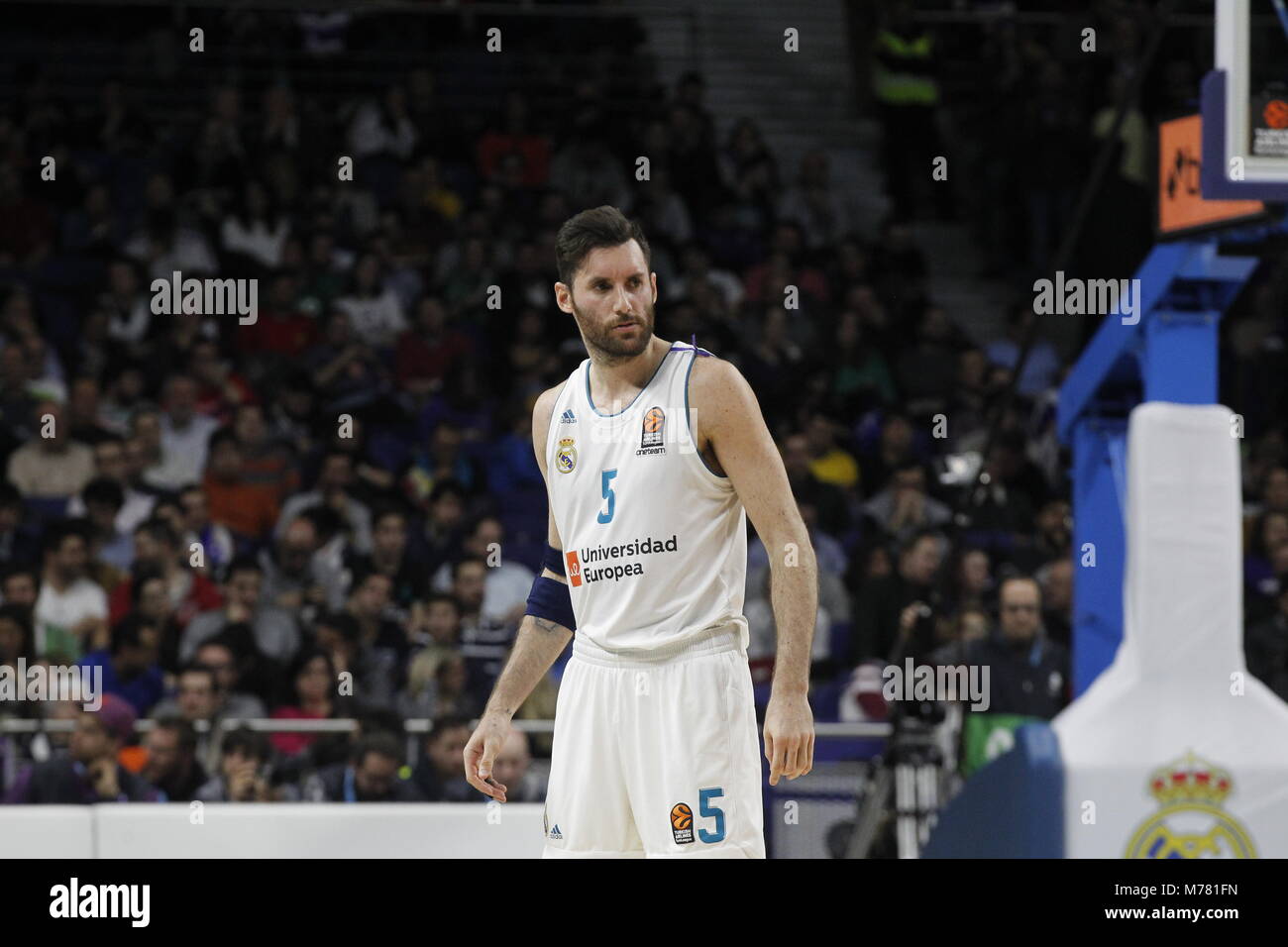 Rudy Fernández Euroligue durante la partita giocata tra Real Madrid vs Panathinaikos al Palacio de los Deportes giovedì 8 marzo, 2018 a Madrid, Spagna. Credito: Gtres Información más Comuniación on line, S.L./Alamy Live News Foto Stock