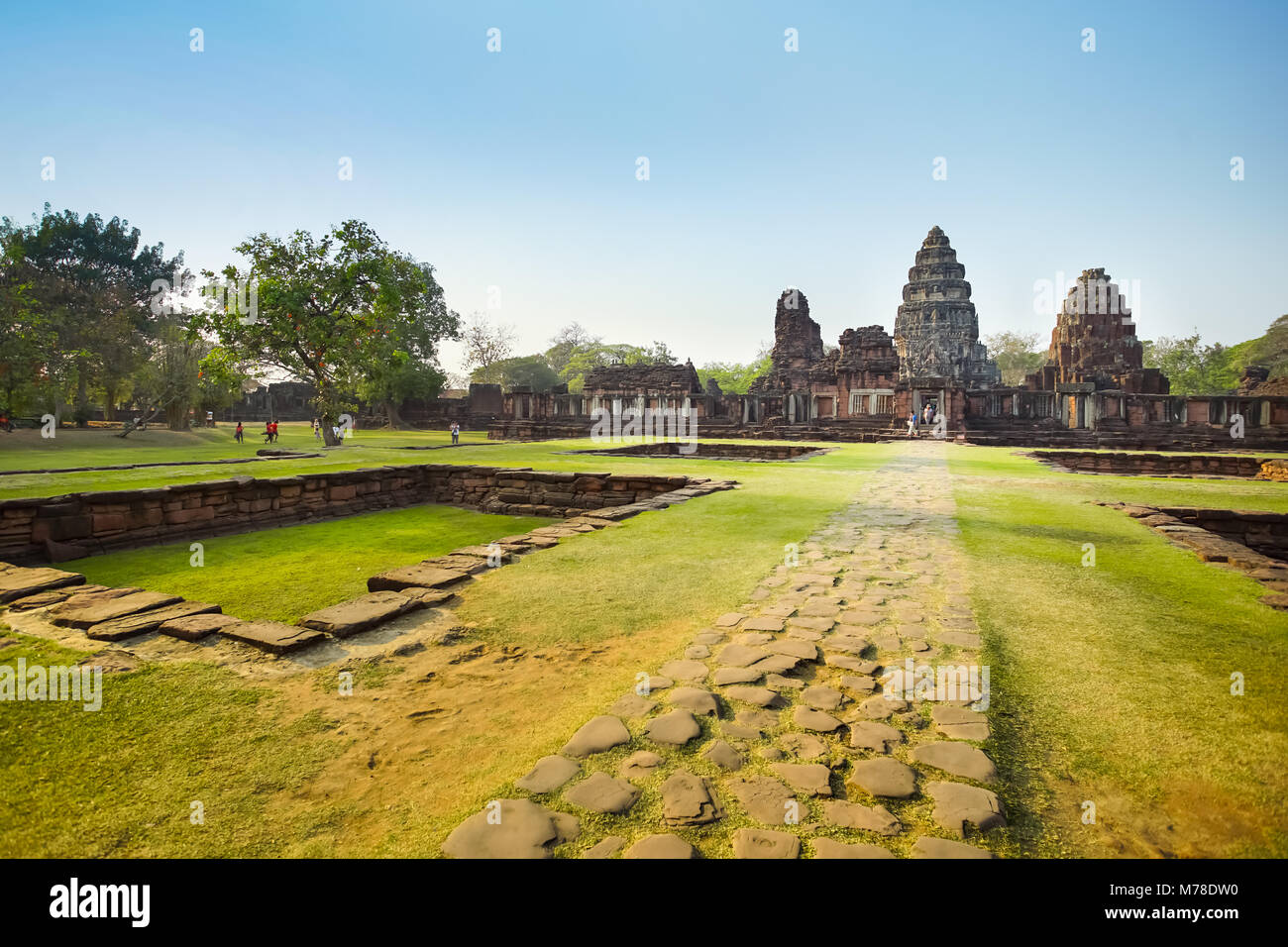 NAKHON RATCHASIMA, Tailandia - 15 Febbraio 2018: il patrimonio mondiale Prasat Hin Phimai in Nakhon Ratchasima provincia, Thailandia. Il vecchio tempio di A Foto Stock