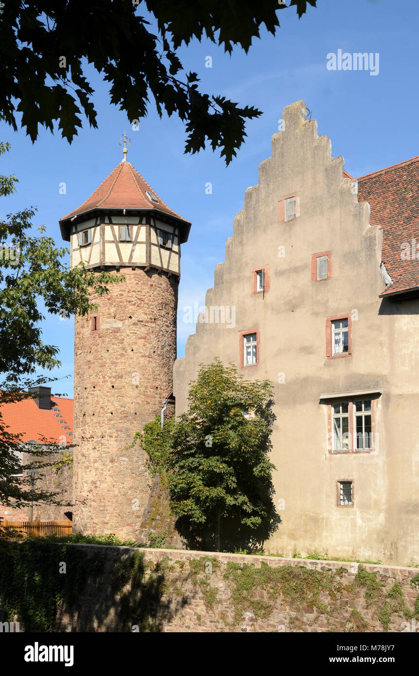 Michelstadt, Kellerei mit dem Diebsturm, Odenwald, Assia, Deutschland, Europa Foto Stock