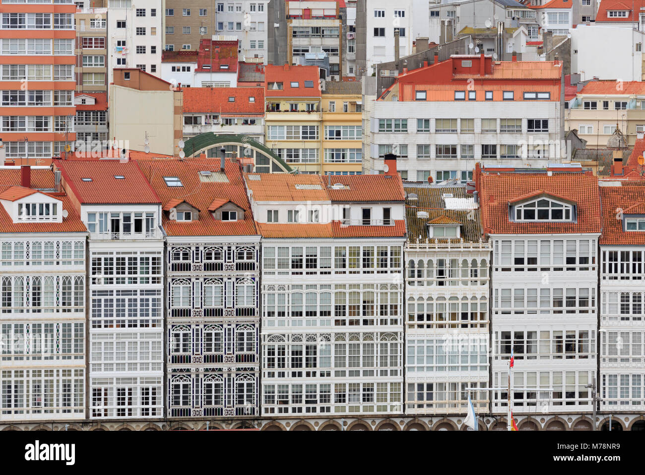 Waterfront, La Coruna City, Galizia, Spagna, Europa Foto Stock