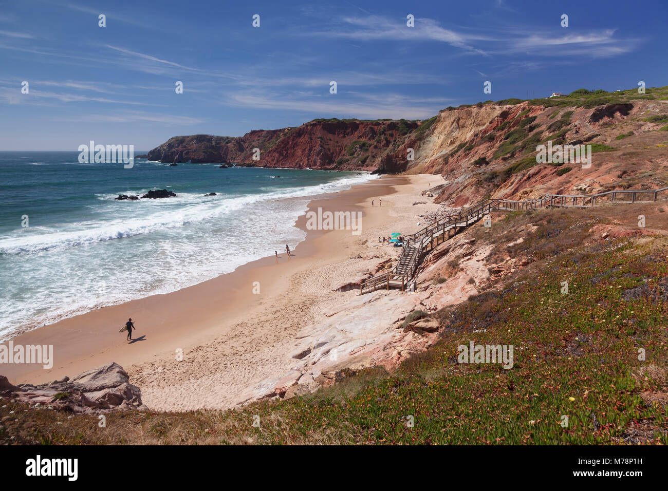 Praia do Amado Beach, Oceano Atlantico, Carrapateira, Costa Vicentina, Algarve, Portogallo, Europa Foto Stock