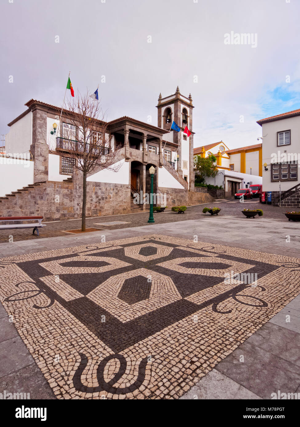 Town Hall, Praia da Vitoria, isola Terceira, Azzorre, Portogallo, Atlantico, Europa Foto Stock
