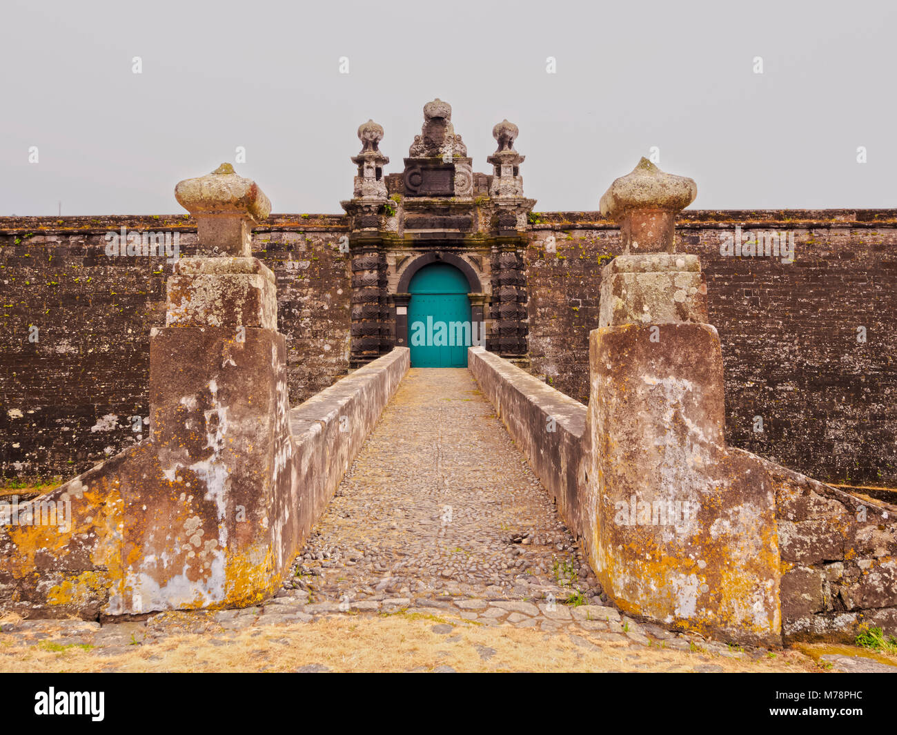 Castello di Sao Filipe (Sao Joao Baptista do Monte Brasil), il Sito Patrimonio Mondiale dell'UNESCO, Angra do Heroismo, isola Terceira, Azzorre, Portogallo, Atlantico Foto Stock