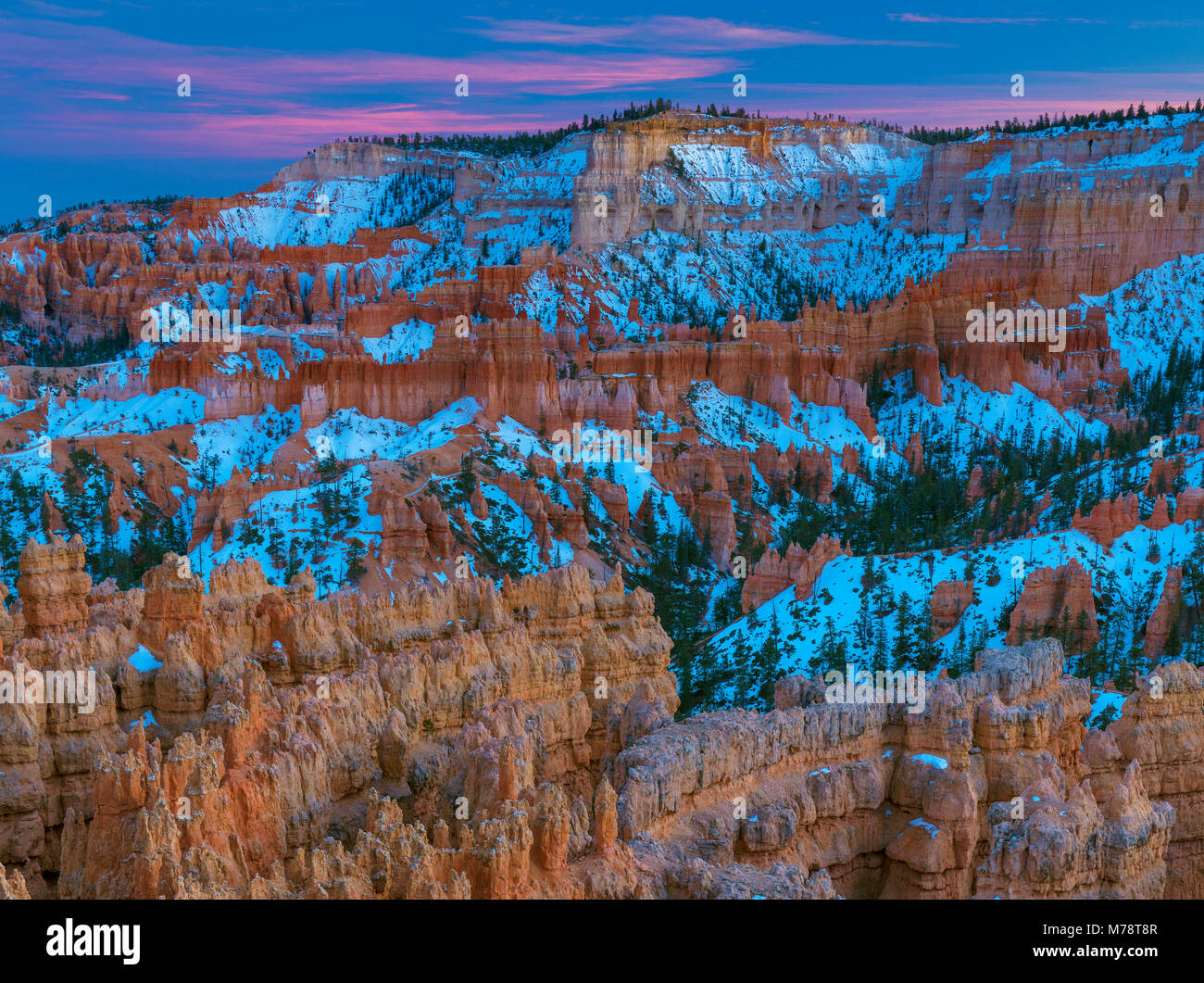 Crepuscolo, Parco Nazionale di Bryce Canyon, Utah Foto Stock