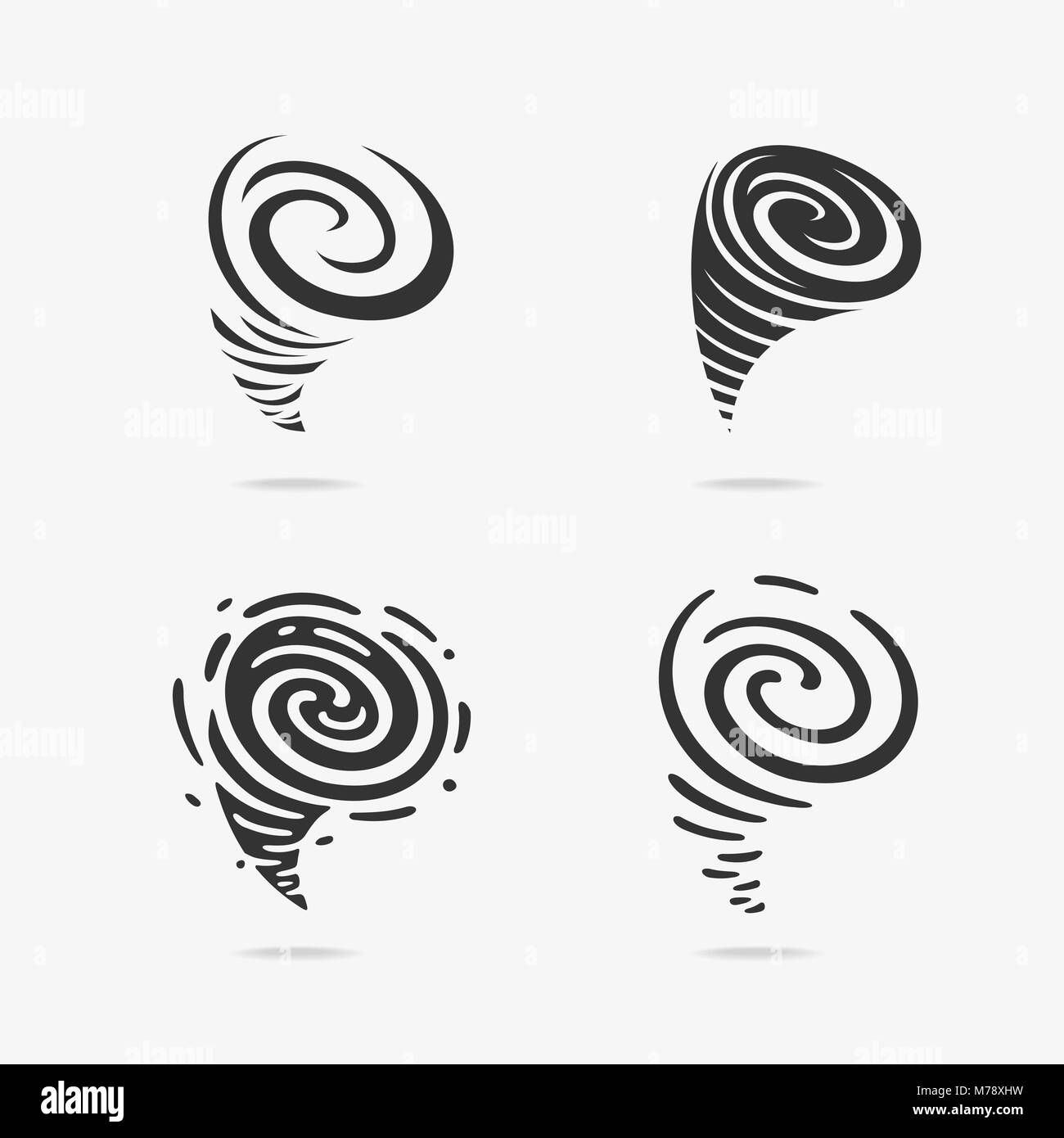Set di simboli del Vento uragano Illustrazione Vettoriale