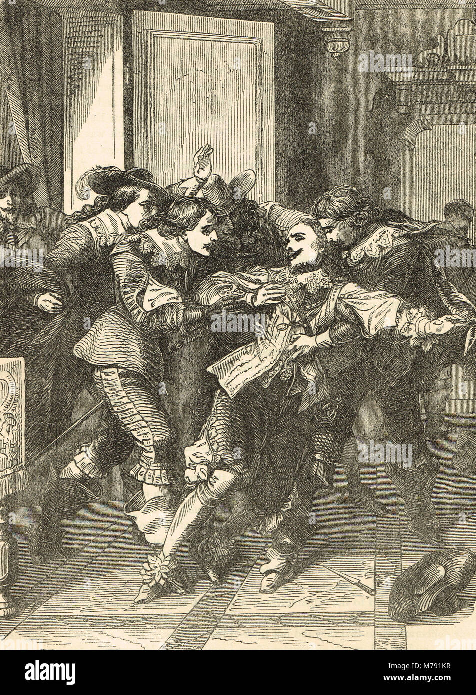 L assassinio di George Villiers, primo duca di Buckingham, 23 agosto 1628 Foto Stock