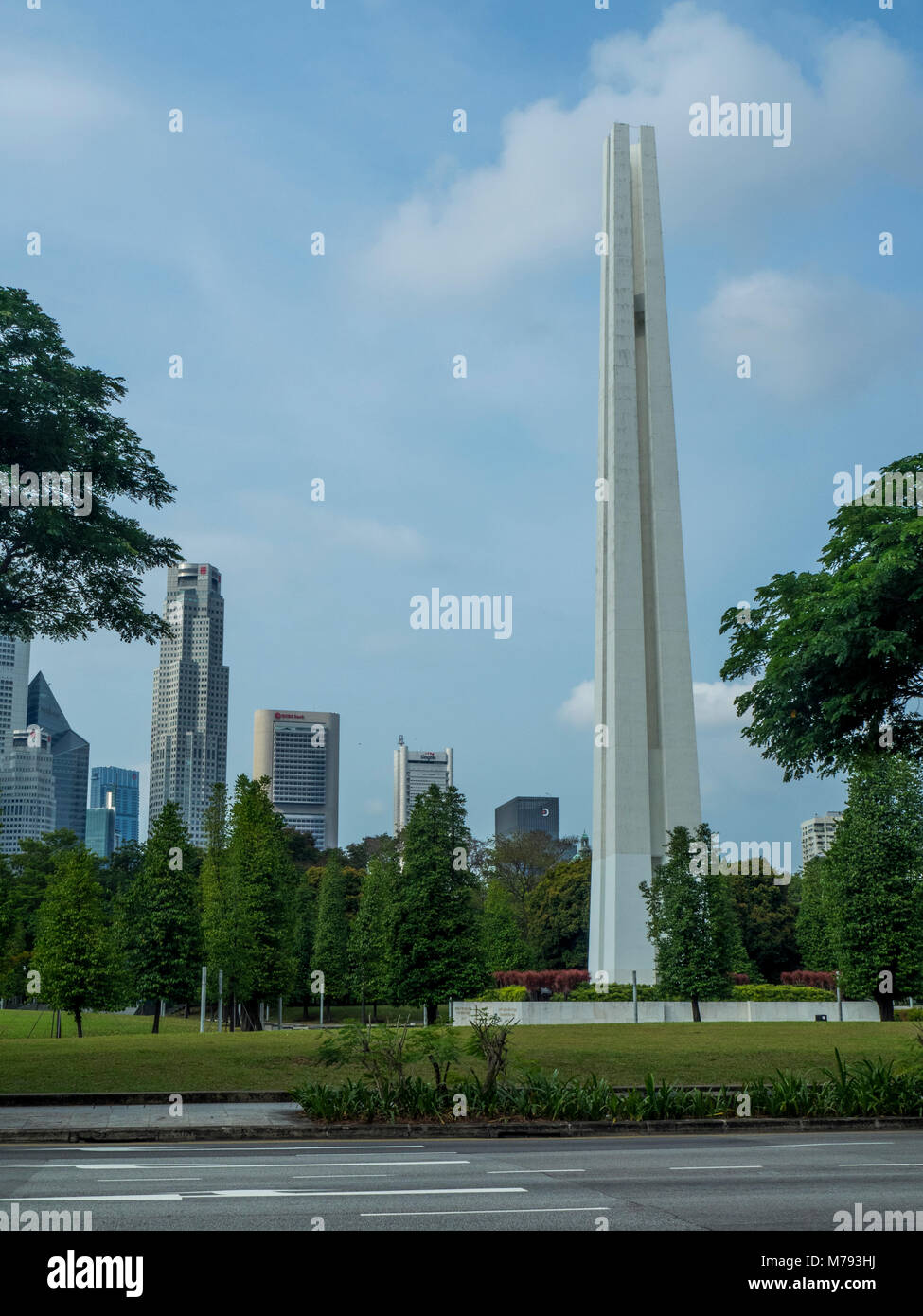 Memoriale per le vittime civili della occupazione giapponese, in War Memorial Park, Singapore. Foto Stock