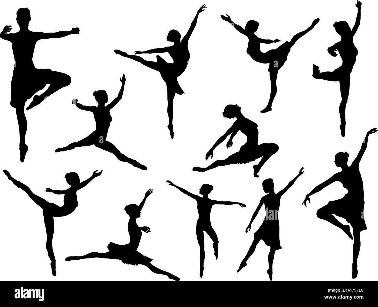 Ballet dancer silhouettes Immagini Vettoriali Stock - Alamy
