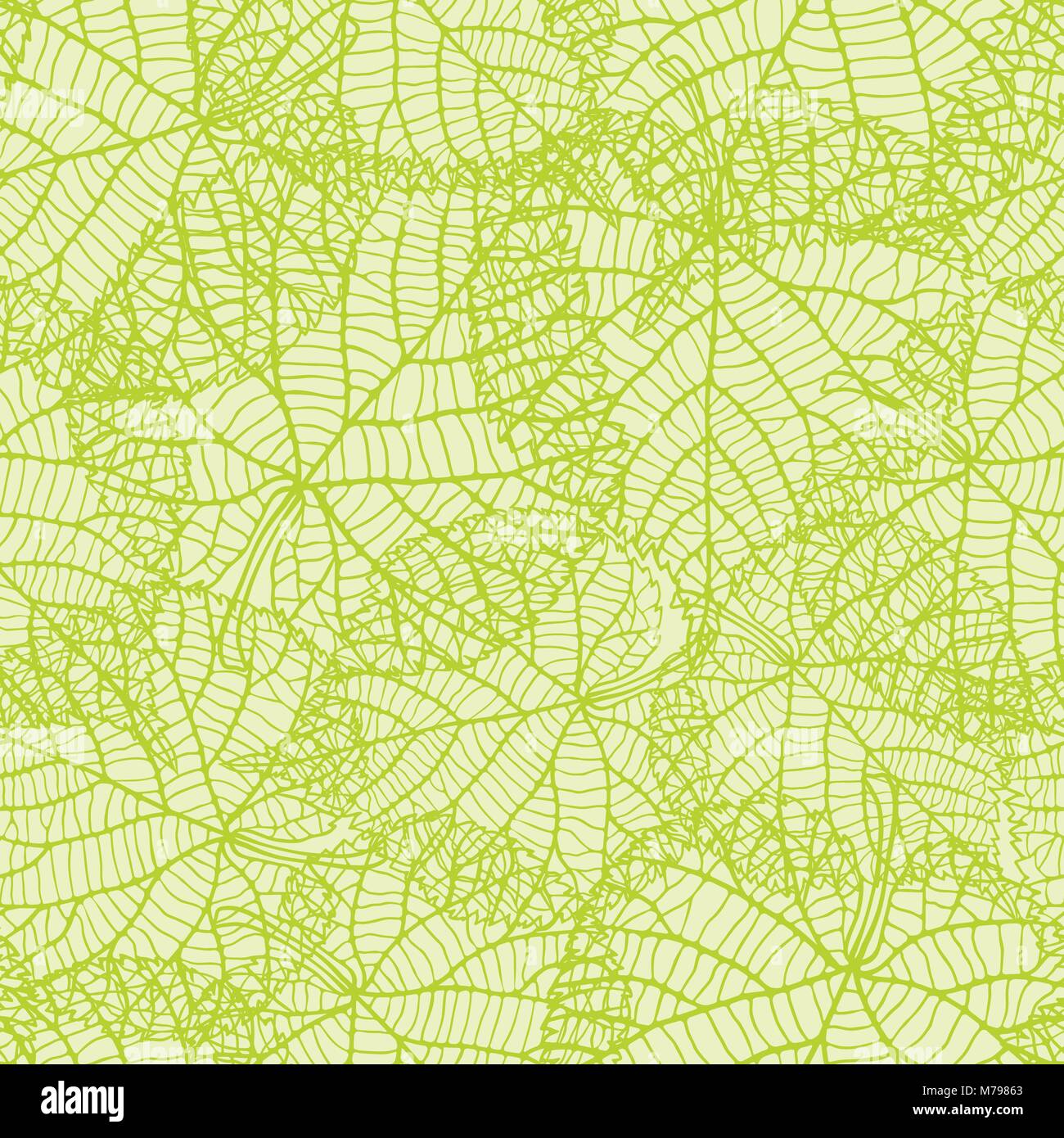 Natura Seamless pattern con foglie verdi. Illustrazione Vettoriale