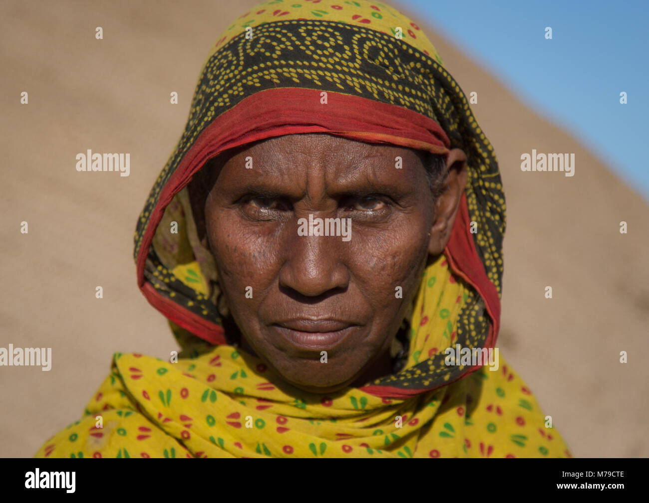 Ritratto di un etnia afar donna, regione di Afar, Afambo, Etiopia Foto Stock