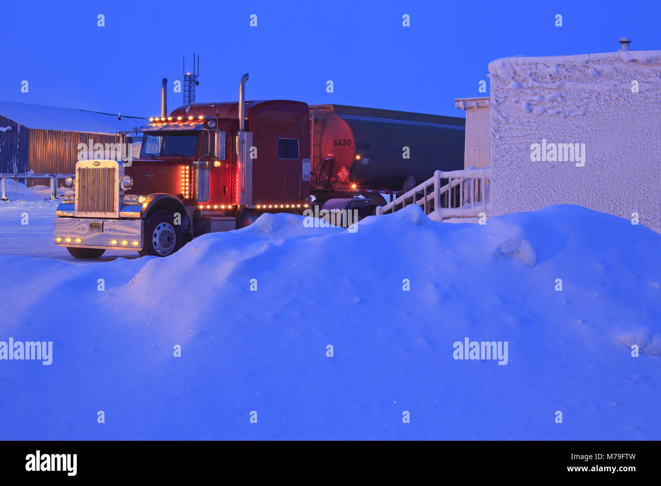 Nord America, USA, Alaska, Nord Alaska, James Dalton Highway, campi petroliferi, Prudhoe Bay Deadhorse, carrello, Foto Stock