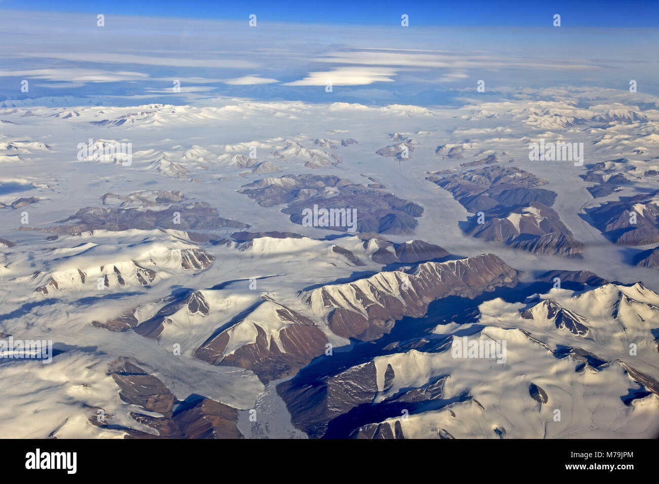 America del nord, Canada, Nordkanada, Nunavut, Isola di Ellesmere, ghiacciaio, il paesaggio di montagna, paesaggi di ghiaccio, Foto Stock
