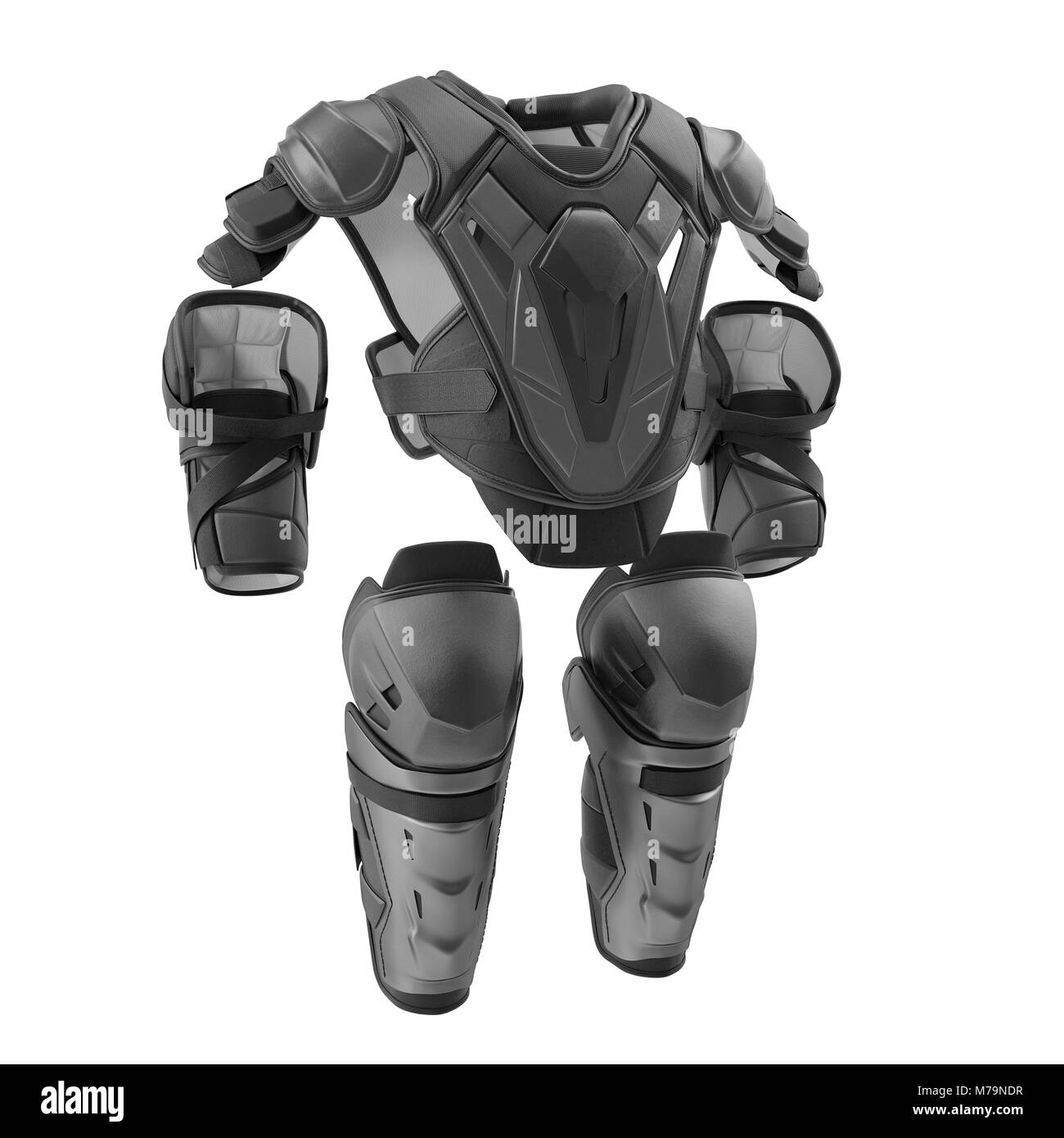 Hockey protettiva Kit ingranaggi su sfondo bianco. 3D illustrazione Foto Stock