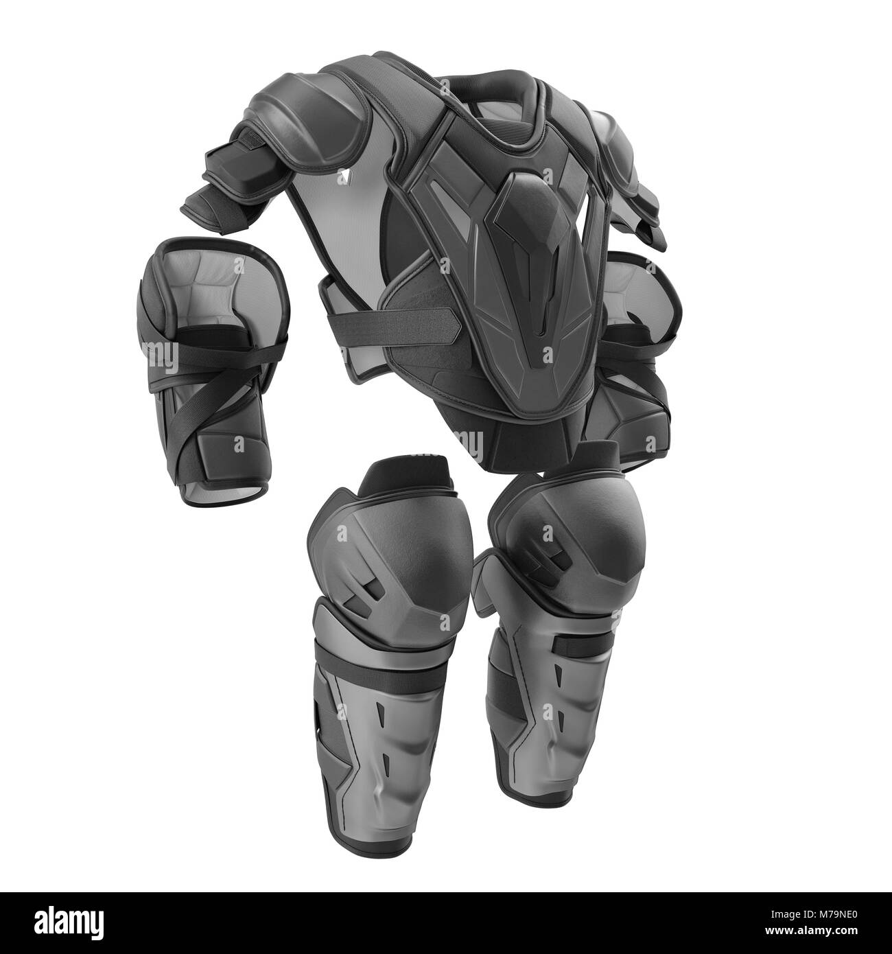 Hockey protettiva Kit ingranaggi su sfondo bianco. 3D illustrazione Foto Stock