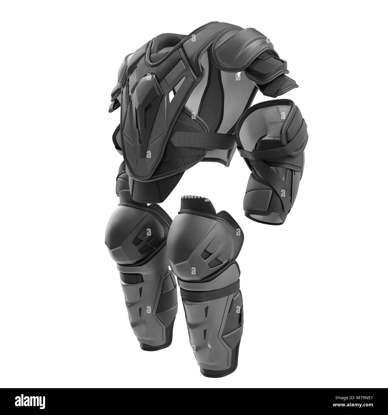 Hockey protettiva Kit ingranaggi su sfondo bianco. 3D illustrazione Foto Stock