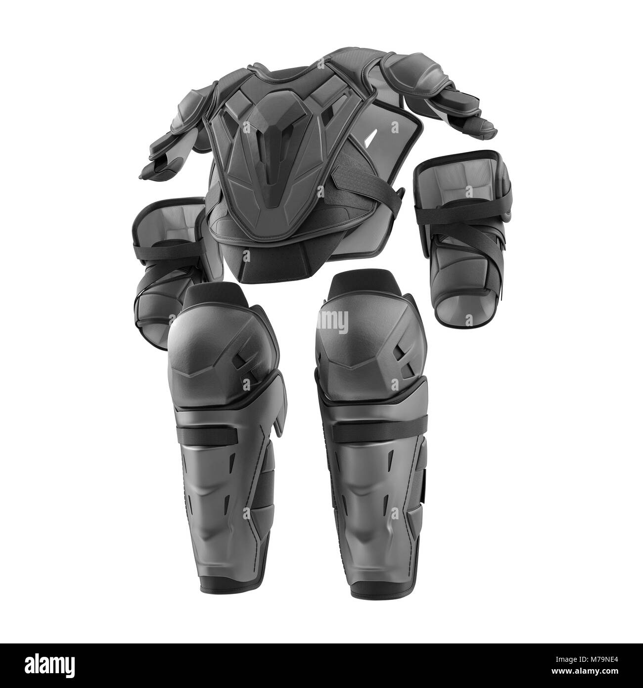 Hockey protettiva Kit ingranaggi su sfondo bianco. 3D illustrazione Foto Stock