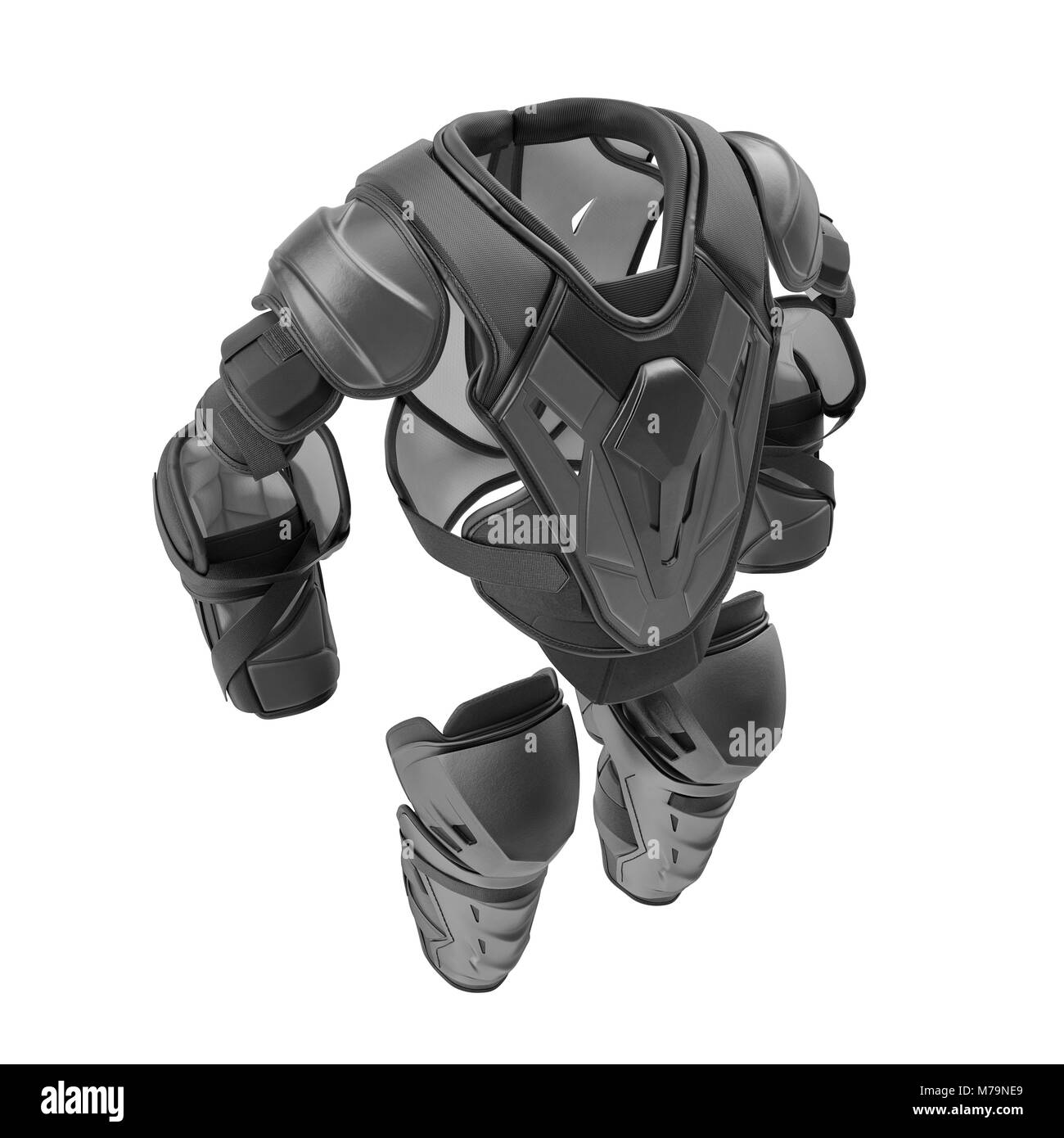 Hockey protettiva Kit ingranaggi su sfondo bianco. 3D illustrazione Foto Stock