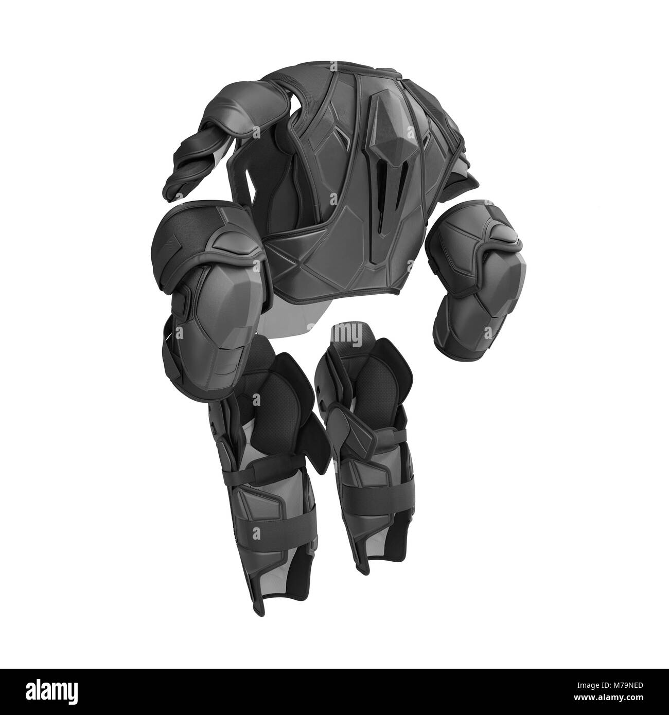 Hockey protettiva Kit ingranaggi su sfondo bianco. 3D illustrazione Foto Stock