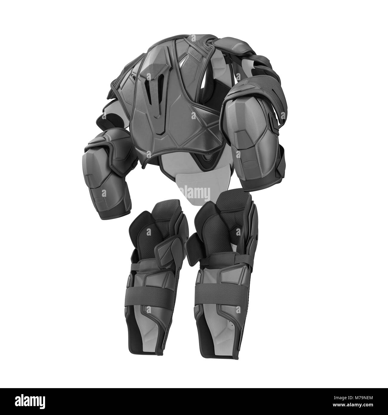 Hockey protettiva Kit ingranaggi su sfondo bianco. 3D illustrazione Foto Stock