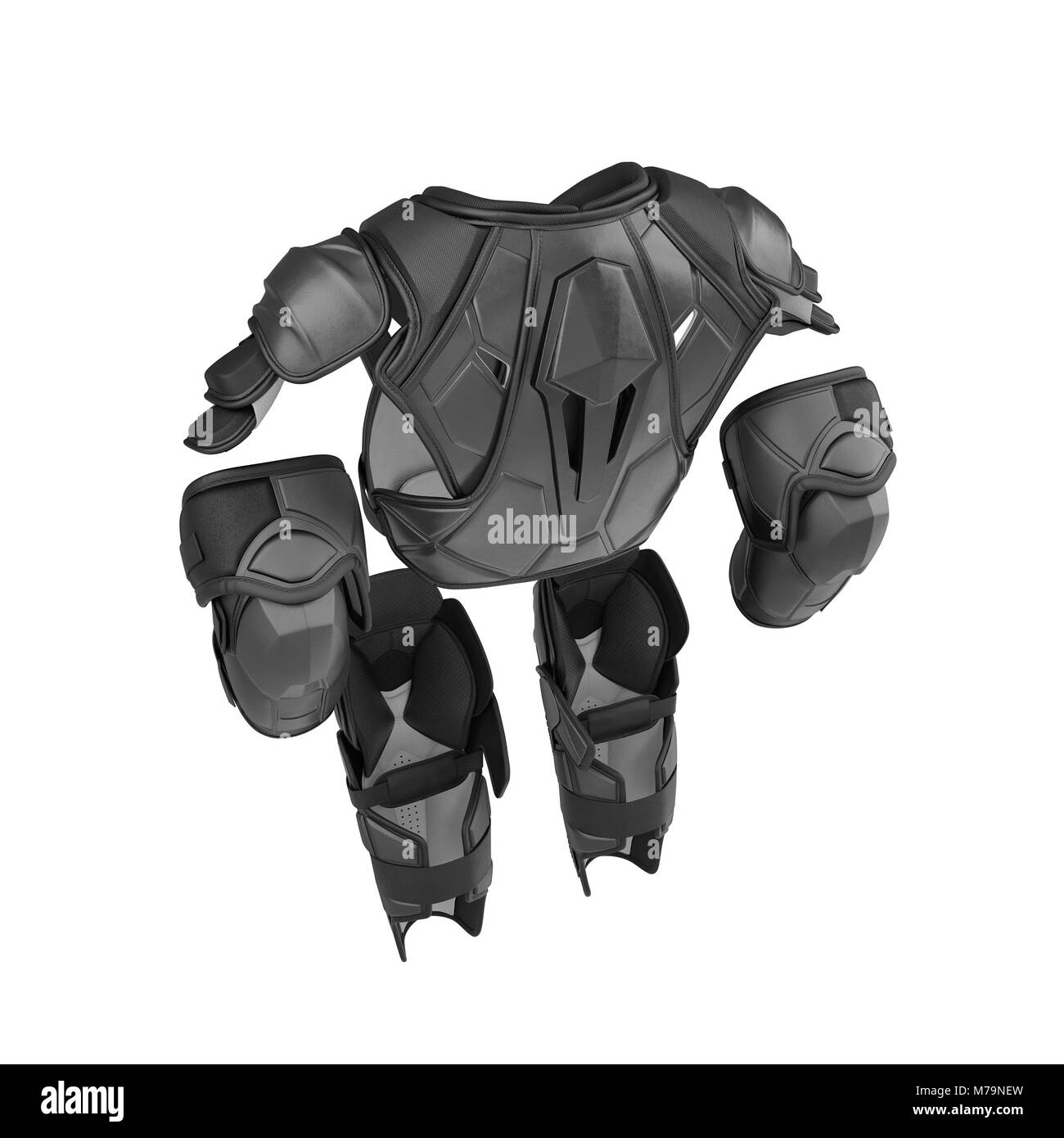 Hockey protettiva Kit ingranaggi su sfondo bianco. 3D illustrazione Foto Stock