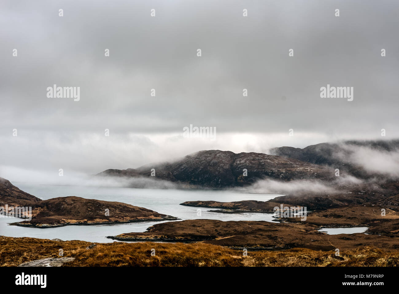 Loch Aineort su South Uist nelle Ebridi Esterne Foto Stock