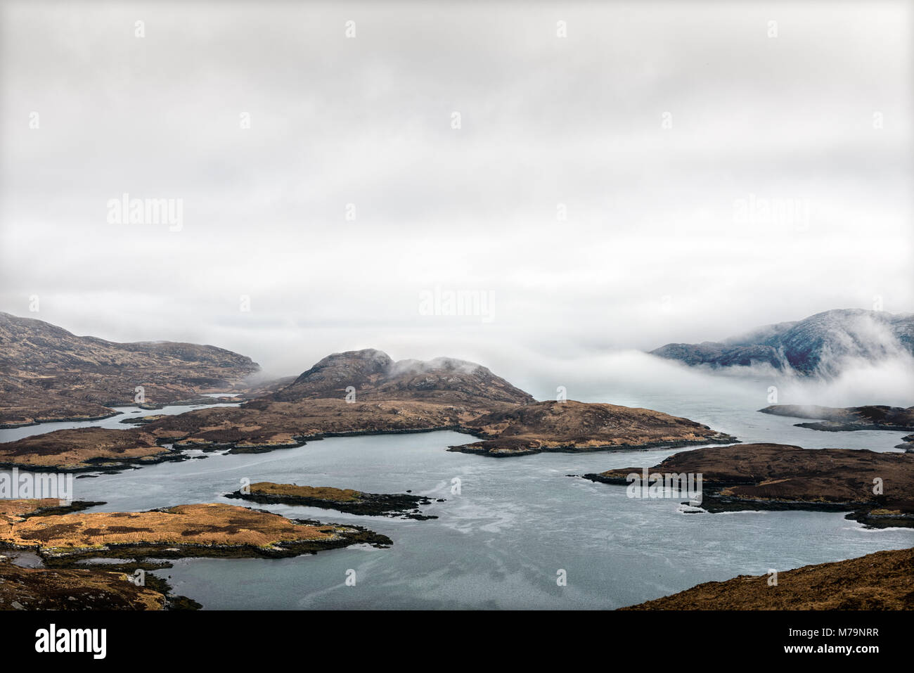 Loch Aineort su South Uist nelle Ebridi Esterne Foto Stock
