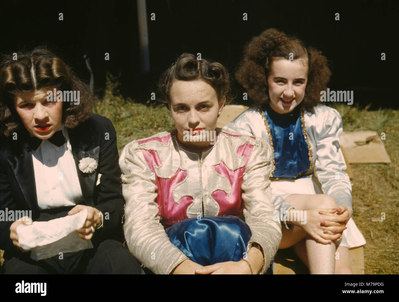 Dietro le quinte 'Girlie' mostrano allo stato equo, Rutland, Vermont, USA, Jack Delano per la Farm Security Administration - Ufficio di informazione di guerra, Settembre 1941 Foto Stock