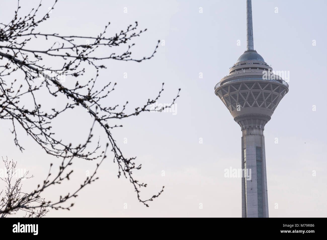 Tehran, Iran - 9 marzo 2018 Vista della Torre di Milad, la più alta torre in Iran. Foto Stock