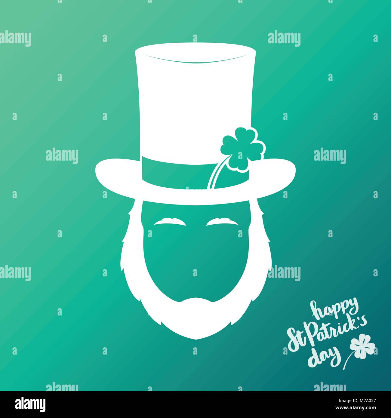Avatar di silhouette irlandese. Felice per il giorno di San Patrizio. Illustrazione Vettoriale. Illustrazione Vettoriale