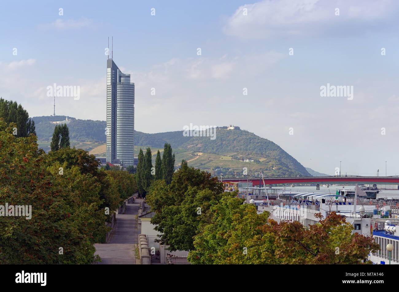 La città di Vienna scena, in vista del Millennium Tower Foto Stock