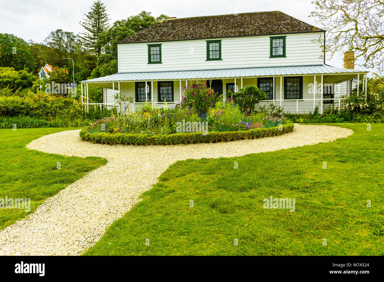 La Casa della Missione, chiamato anche Kemp House, Kerikeri, Isola del nord, Nuova Zelanda. È il più antico struttura in legno in Nuova Zelanda. Foto Stock