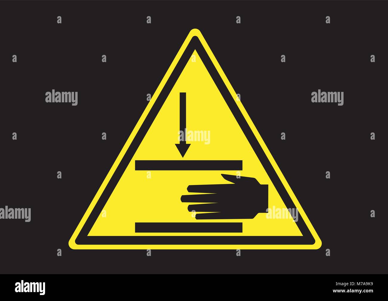 Vettore di design di pizzicare il punto di schiacciamento mani lavoratore di segno Illustrazione Vettoriale