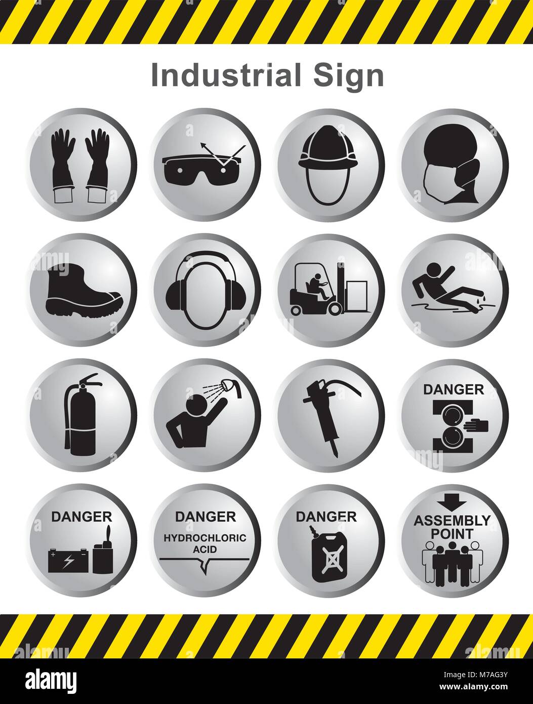 Segno industriale pericolo.vector graphic design. Illustrazione Vettoriale