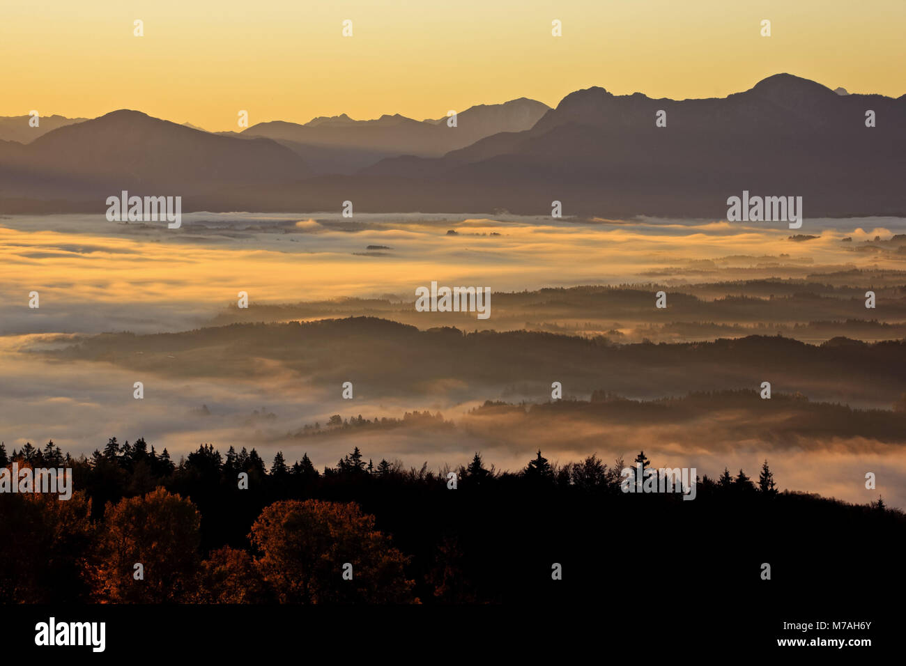 In Germania, in Baviera, Baviera, Pfaffenwinkel regione, Hoher Peissenberg, Jochberg, 'Herzogstand', 'Heimgarten' Bavarese, Pre-alpine, Foto Stock