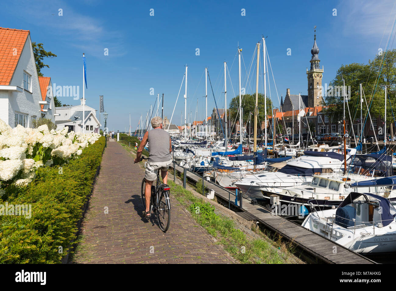 Vivere nel porto di Veere su Zeeland / Paesi Bassi Foto Stock