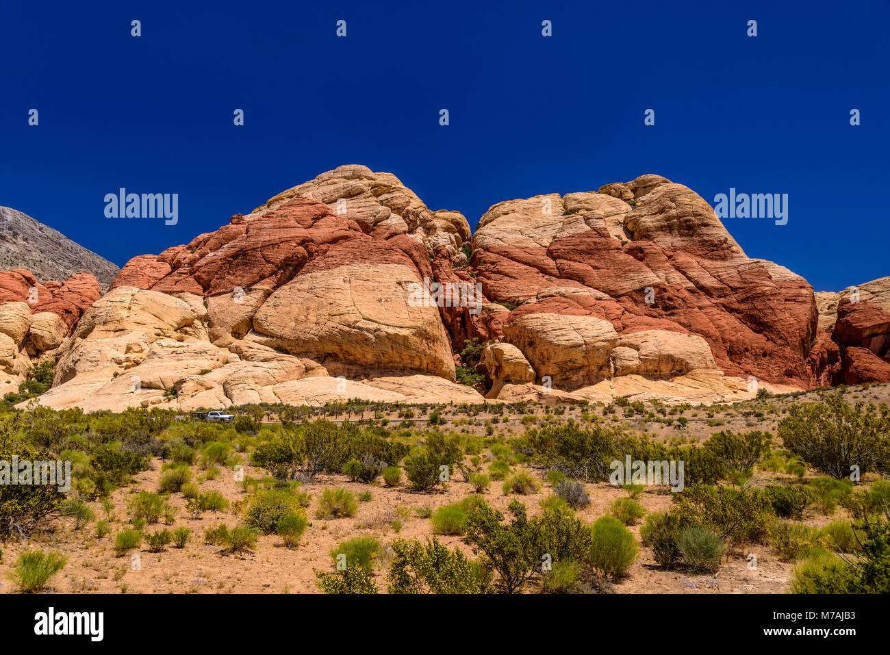 Gli Stati Uniti, Nevada, Clark County, Las Vegas Red Rock Canyon, calicò colline, cava di pietra arenaria Foto Stock