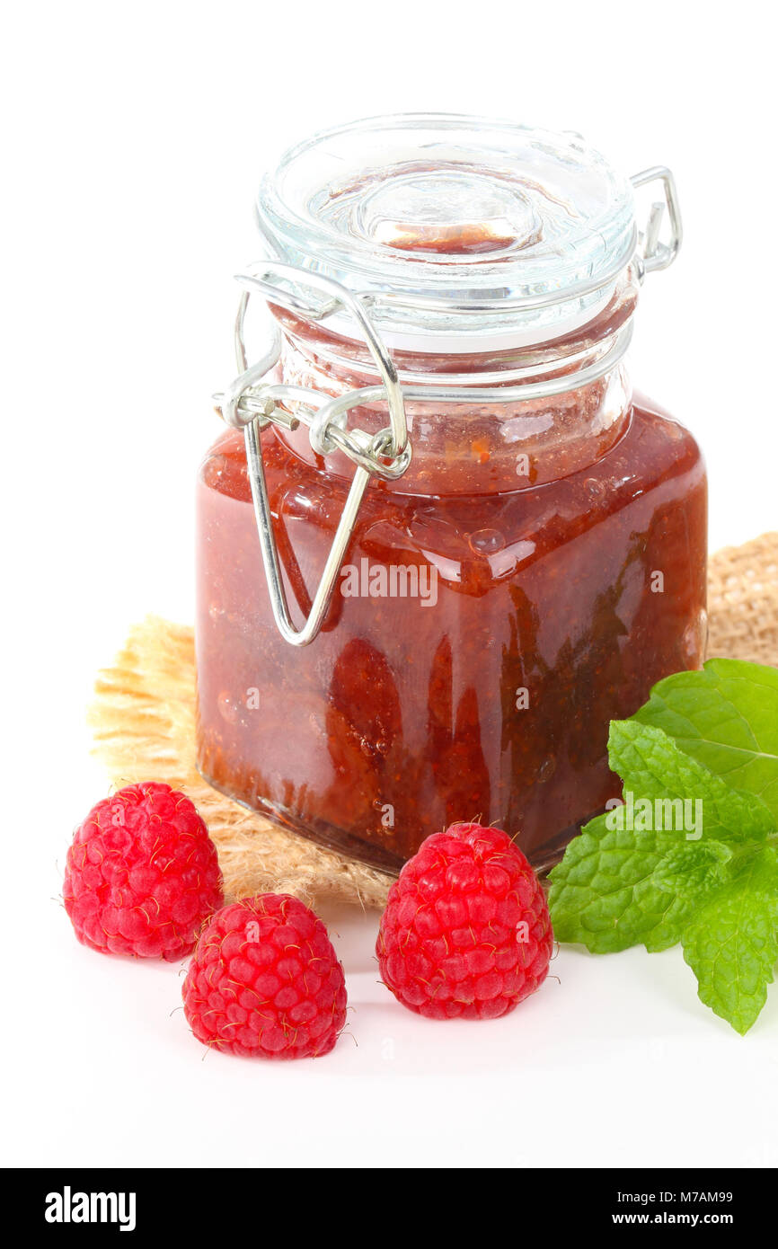 Marmellata di lamponi Foto Stock