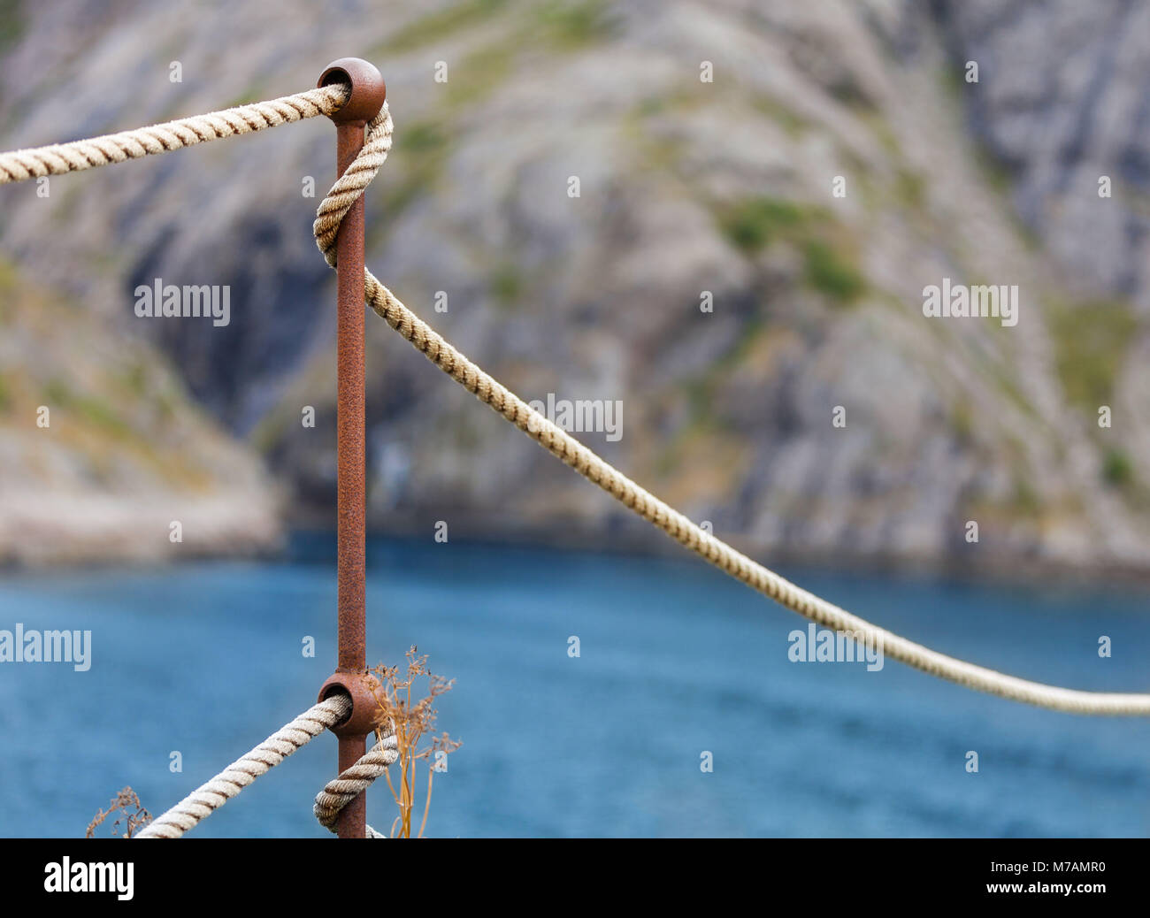 Barriera della folla, fune Foto Stock