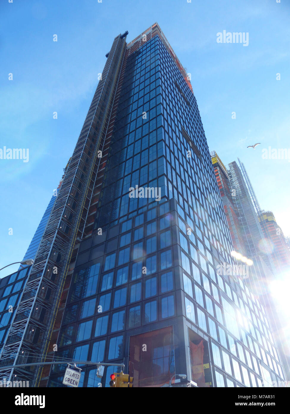 Nuovo grattacielo residenziale a 34th Street e undicesima Avenue in costruzione Foto Stock