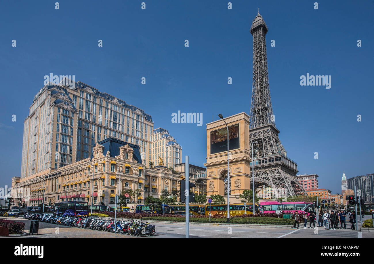 Cina, città di Macao, Area di Cotai, casinò di Parigi Foto Stock
