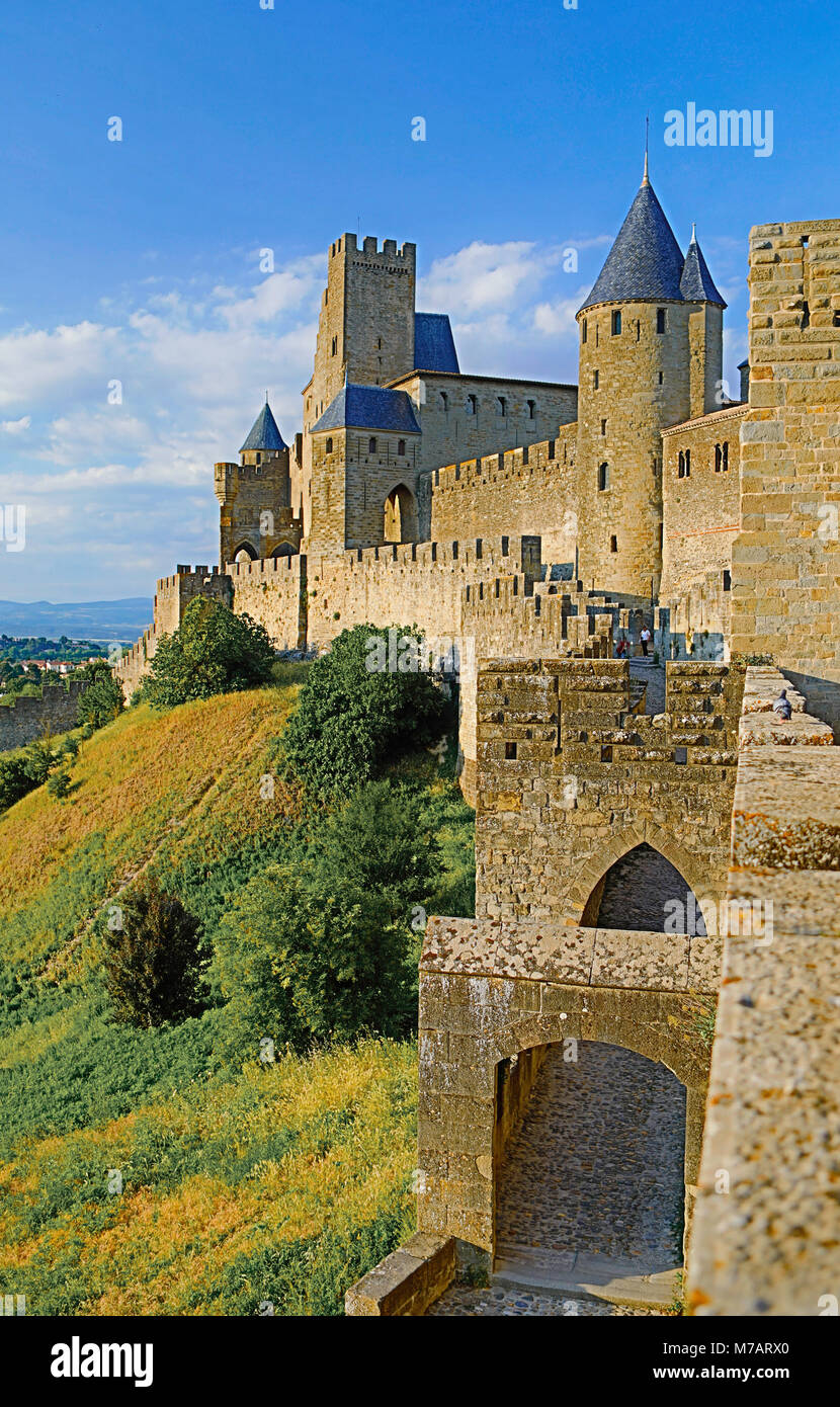 Francia, Aude regione, città di Carcassonne, la cite, fortezza medievale, W.H., Foto Stock