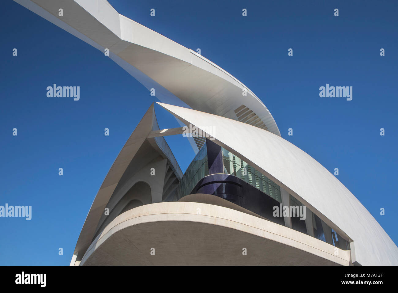 Spagna, la città di Valencia, la Città delle arti e della scienza, Calatrava architetto, l'Auditorium Bldg. Foto Stock