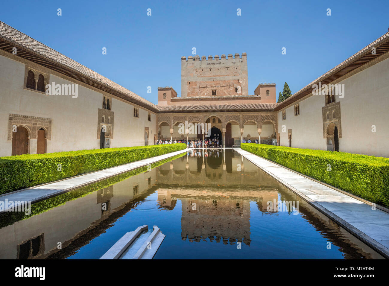 Spagna, Andalusia Granada La Alhambra, l'UNESCO (W.H.), Arrayanes Patio Foto Stock