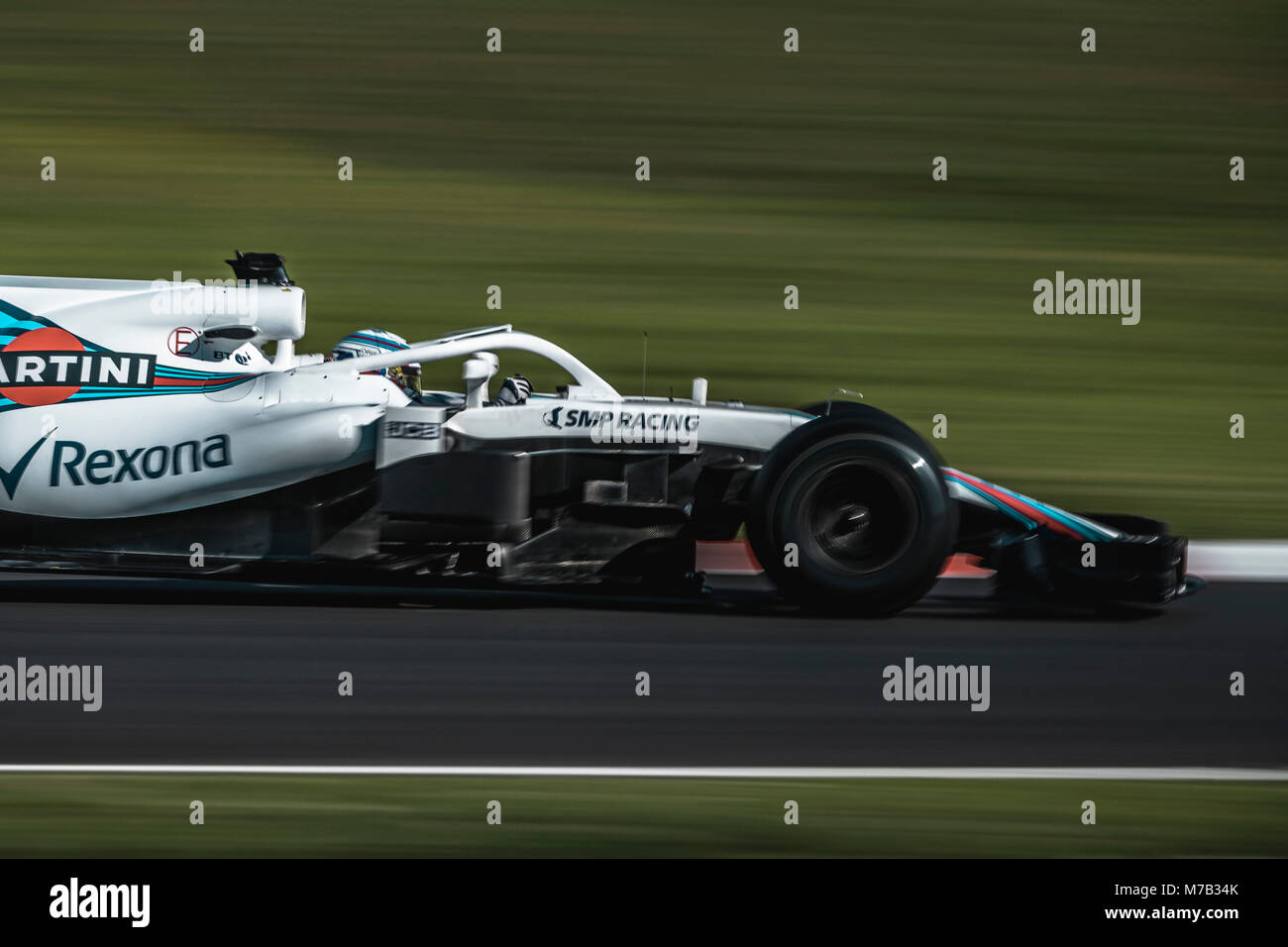 Barcellona, Spagna. 9 Marzo, 2018: Sergey Sirotkin (RUS) unità nella sua Williams FW41 durante il giorno sette di un test di Formula Uno al Circuit de Catalunya Credito: Matthias Oesterle/Alamy Live News Foto Stock