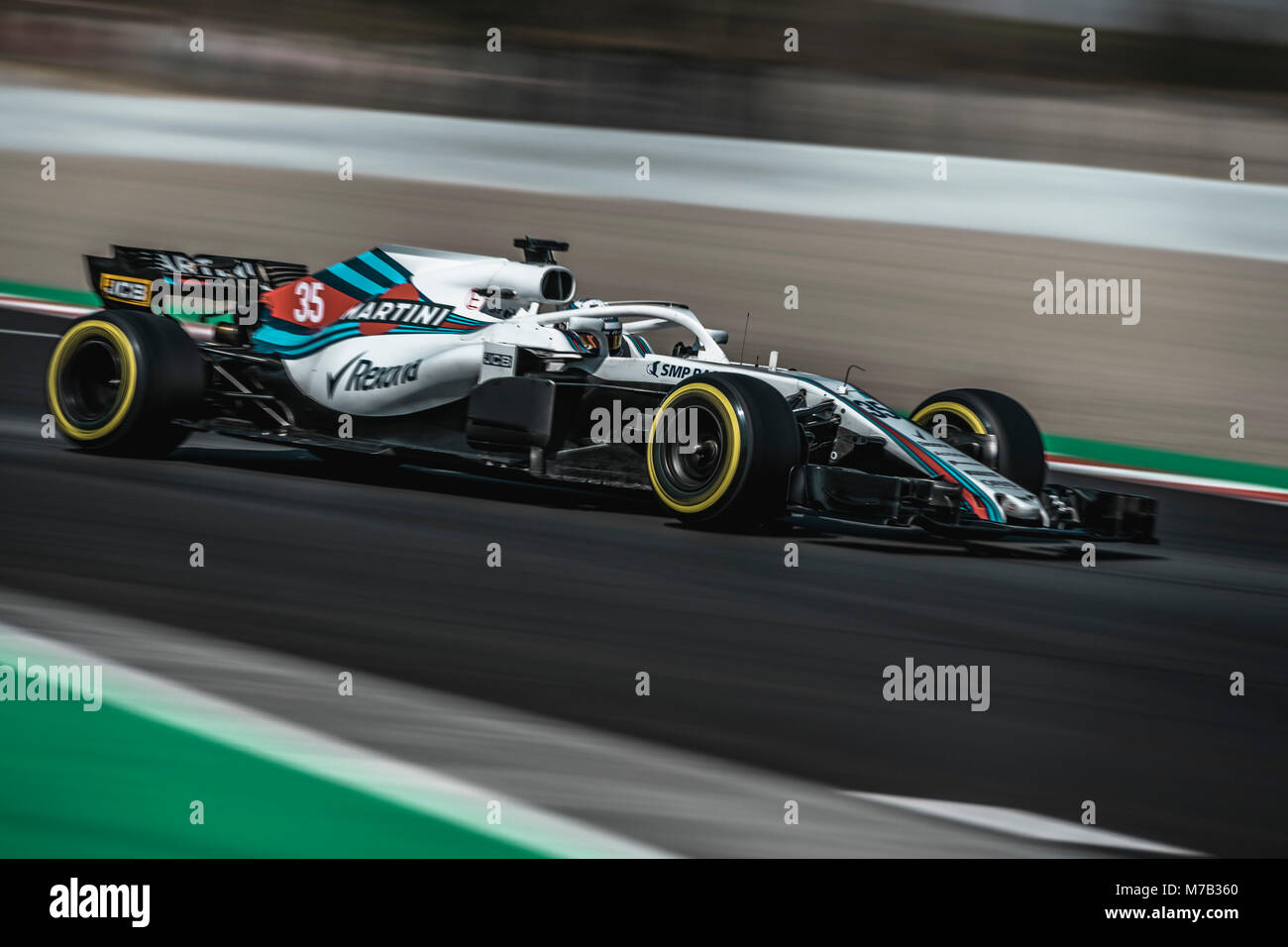 Barcellona, Spagna. 9 Marzo, 2018: Sergey Sirotkin (RUS) unità nella sua Williams FW41 durante il giorno sette di un test di Formula Uno al Circuit de Catalunya Credito: Matthias Oesterle/Alamy Live News Foto Stock