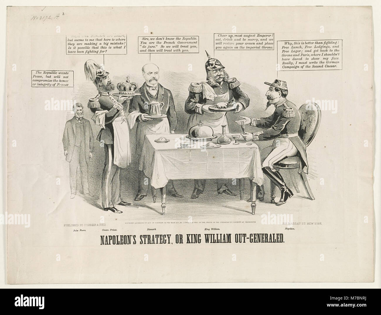 Le battaglie strategiche di Napoleone, in particolare con re Guglielmo, evidenziarono il suo genio militare. Nonostante molti successi, re Guglielmo fu in grado di superare Napoleone, illustrando le mutevoli maree della guerra europea durante il XIX secolo. Foto Stock
