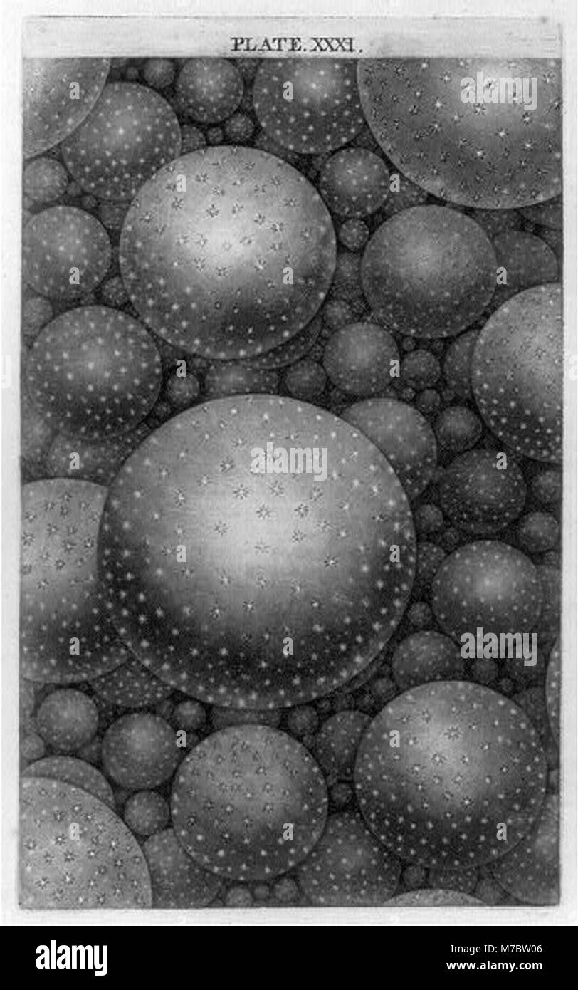 Questa immagine raffigura una serie tridimensionale di sfere, evidenziando l'esplorazione artistica o scientifica delle forme spaziali. Le sfere possono rappresentare un approccio astratto alla geometria o all'espressione artistica. Foto Stock