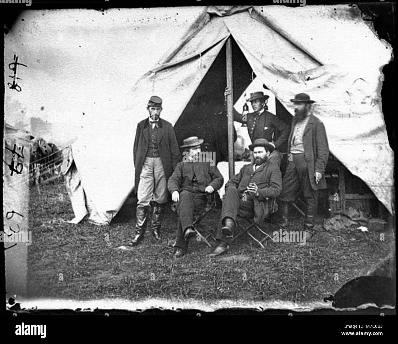 Antietam, Md. seduto- R. William Moore e Allan Pinkerton. In piedi- George H. Bangs, John C. Babcock, e Augusto K. Littlefield cwpb LOC.00282 Foto Stock