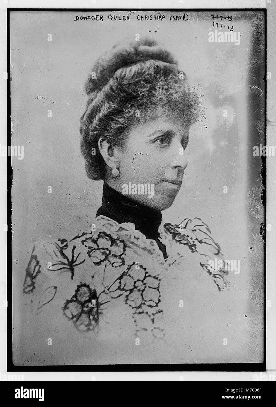 Un ritratto della regina madre Cristina di Spagna, catturato sotto LCCN 2014683739, che rappresenta il suo ruolo storico nella famiglia reale spagnola. Foto Stock