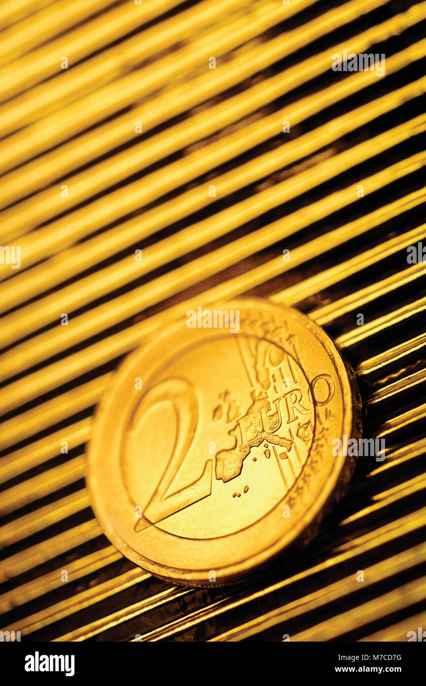 Close-up di due euro cent Foto Stock